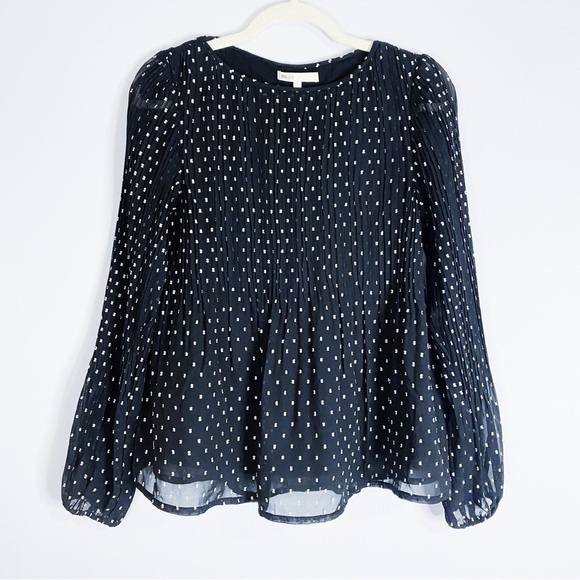 Maje - Black Embroidered Long Sleeve Top - Picture 1 of 7